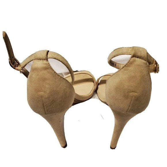 Didiful Heels Womens Ivory Size 6 Suede Buckle 4" Strappy Open Toe Party Shoes - Picture 3 of 5